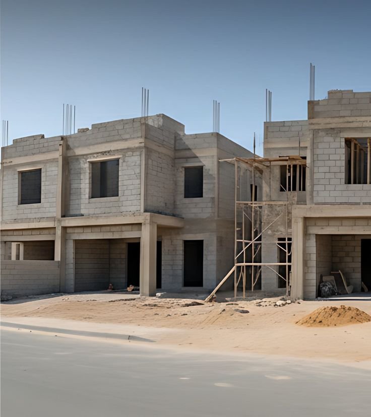 تنفيذ الهيكل الإنشائي لفيلا سكنية في جدة.